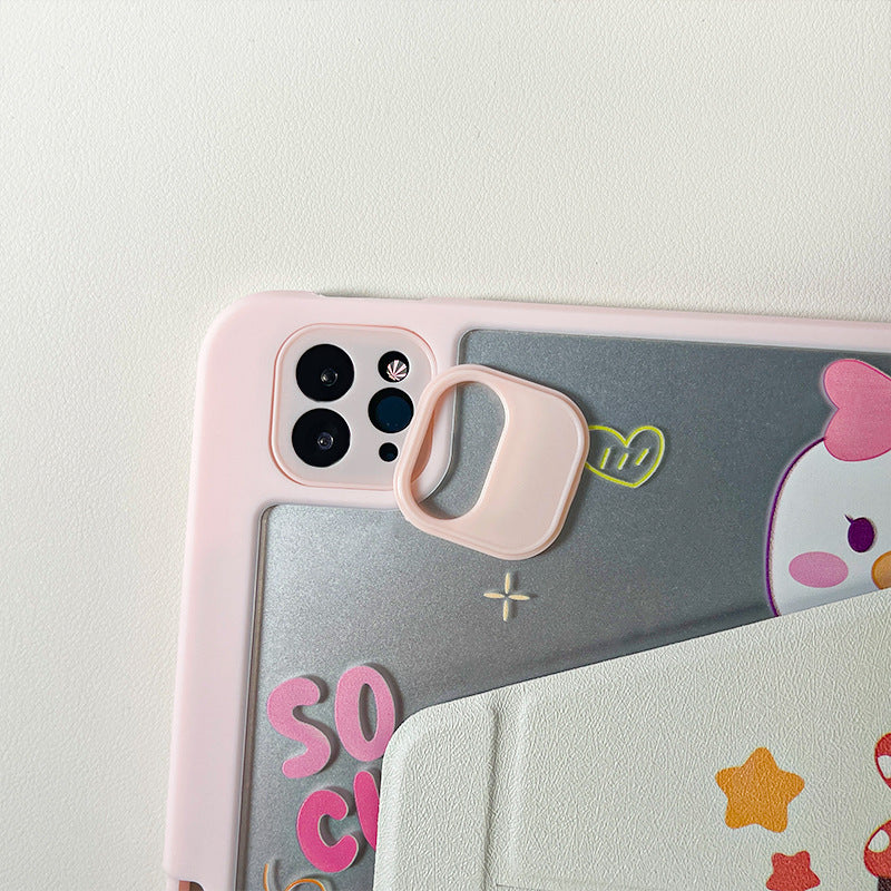 Suitable for ipadair7 flat protective cover pro11 inch cartoon painted 9 generation mini76 acrylic 10/11 generation
