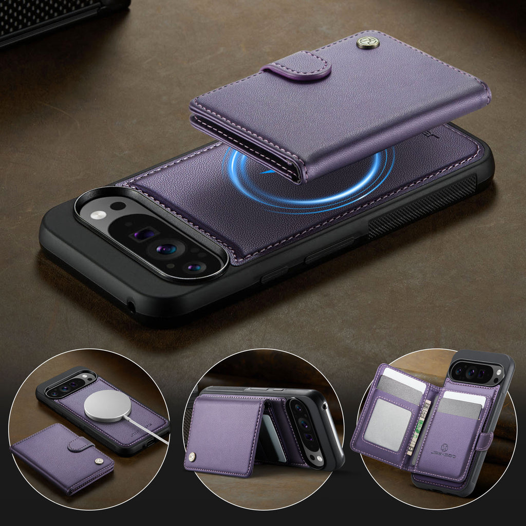 Suitable for Google 11Proxl Magnetic Two-In-One Wireless Charging Phone Case Pixel 10 Card Holder Protective Cover
