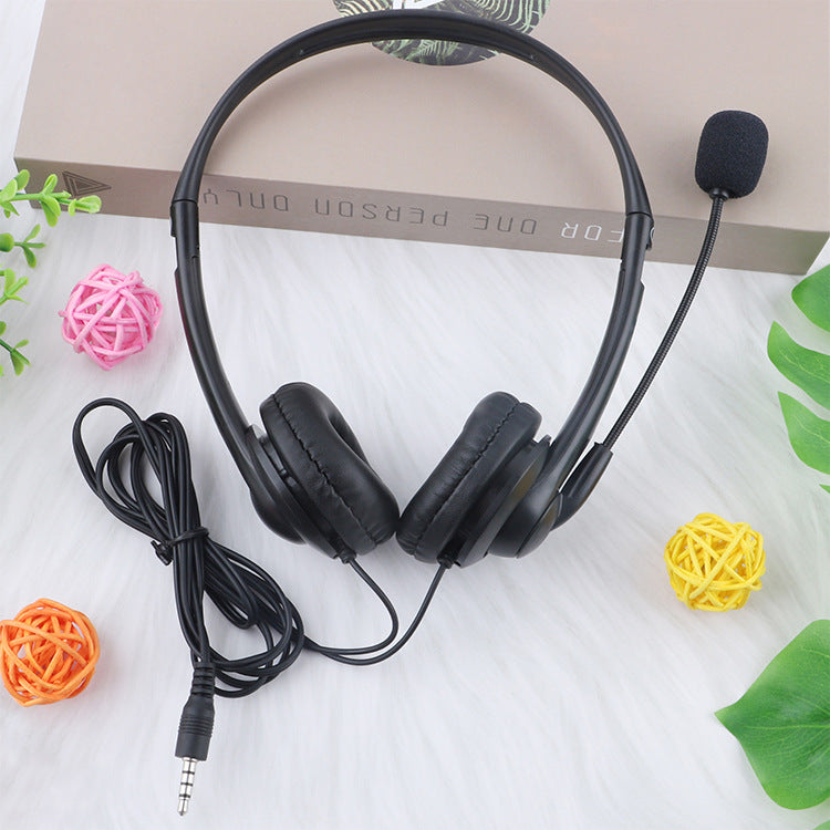 Wired Headset with Microphone Stereo Operator Computer Headset Tablet Phone Universal