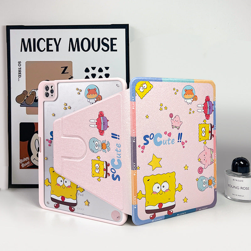 Suitable for ipadair7 flat protective cover pro11 inch cartoon painted 9 generation mini76 acrylic 10/11 generation