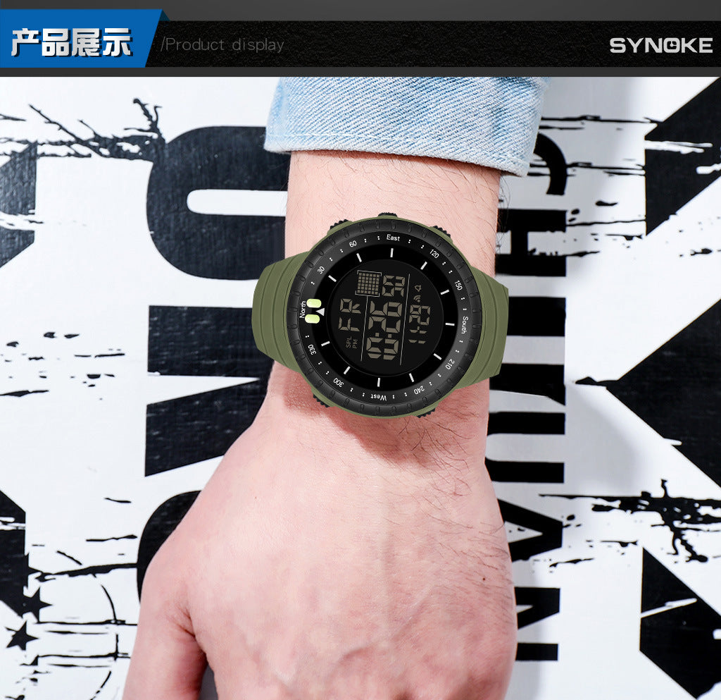 Factory Product Synoke Sports Electronic Watch Outdoor Mountaineering Multi-Functional Luminous Waterproof Large Dial Fashionable Commuter Watch
