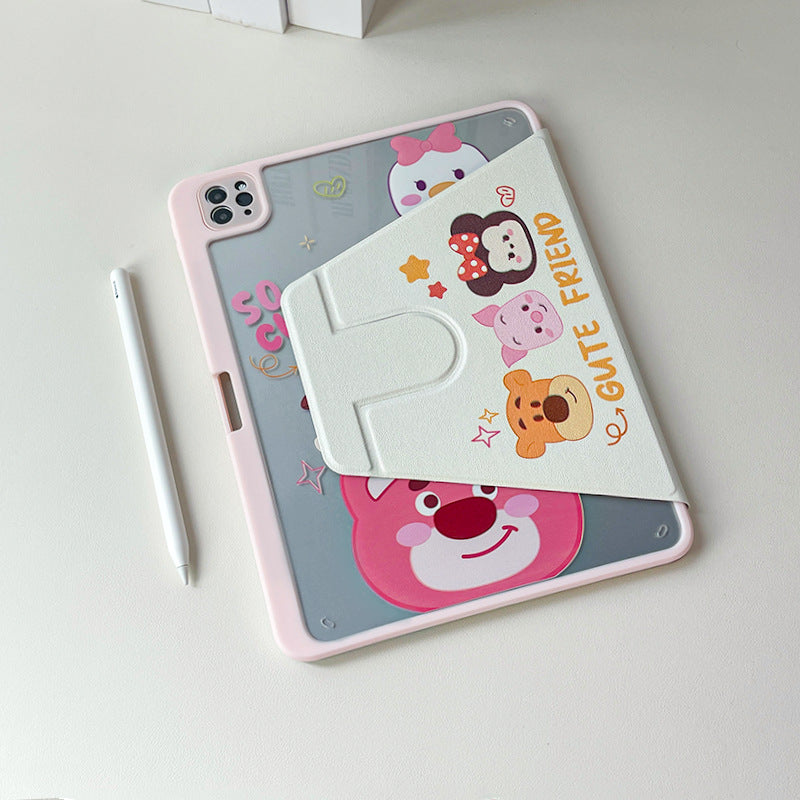 Suitable for ipadair7 flat protective cover pro11 inch cartoon painted 9 generation mini76 acrylic 10/11 generation