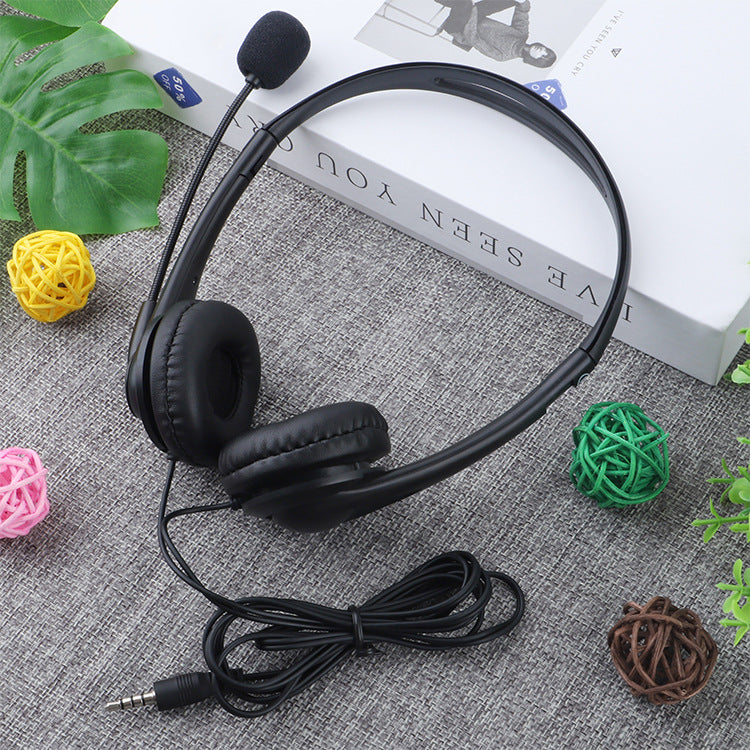 Wired Headset with Microphone Stereo Operator Computer Headset Tablet Phone Universal