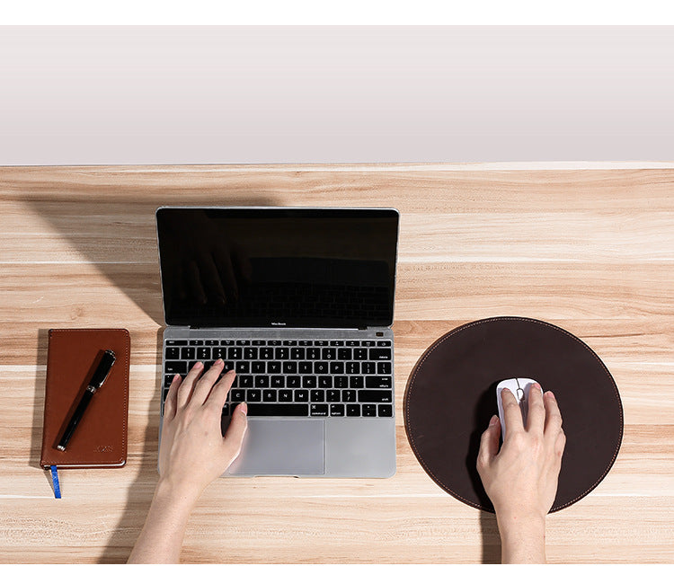 Thickened Crazy Horse leather computer table mat desk leather mouse pad cowhide laptop comfortable non-slip leather pad