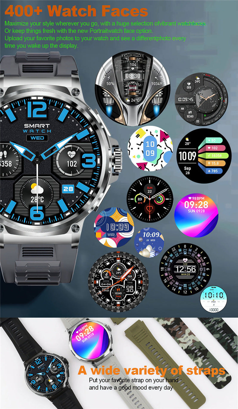 V69 Smart Watch 1.85inch Large Screen Bluetooth Call Large Screen Heart Rate Blood Oxygen Multi-Sport Outdoor Pedometer Bracelet