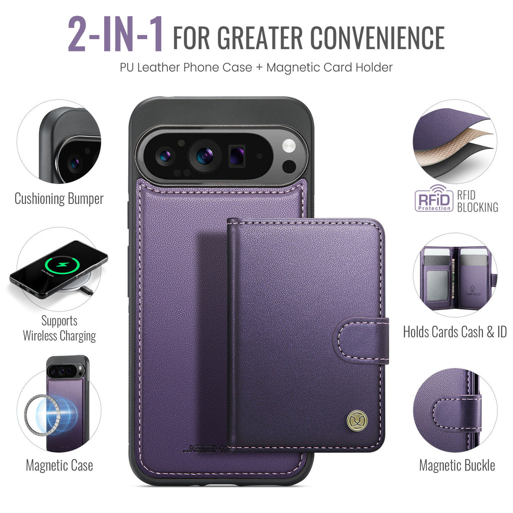 Suitable for Google 11Proxl Magnetic Two-In-One Wireless Charging Phone Case Pixel 10 Card Holder Protective Cover
