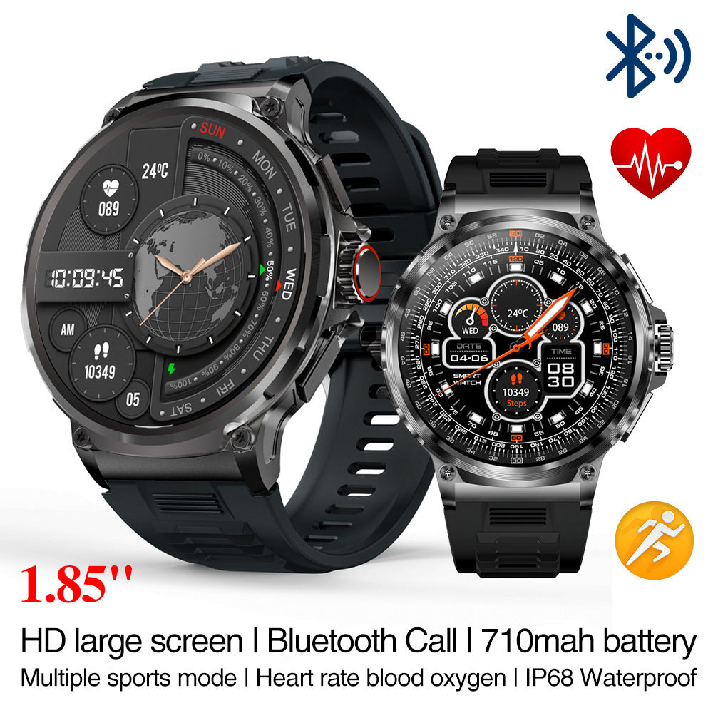 V69 Smart Watch 1.85inch Large Screen Bluetooth Call Large Screen Heart Rate Blood Oxygen Multi-Sport Outdoor Pedometer Bracelet