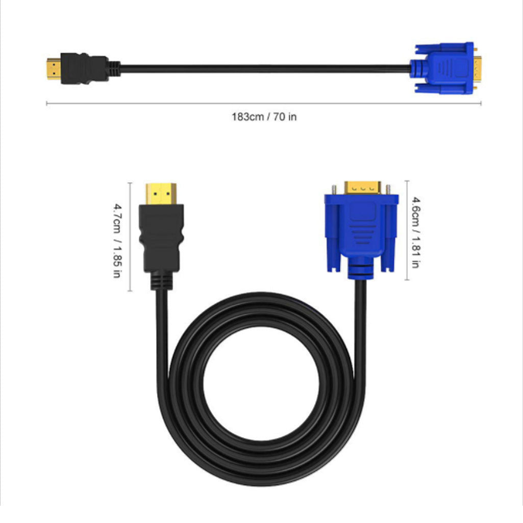 HDMI to Vga Hd Conversion Cable HDMI to Vga Player Dvd Connected to Tv Cable Without Network and Ring