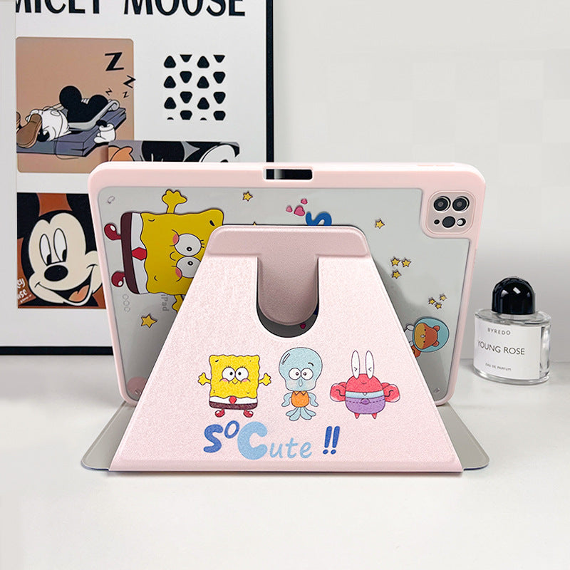 Suitable for ipadair7 flat protective cover pro11 inch cartoon painted 9 generation mini76 acrylic 10/11 generation