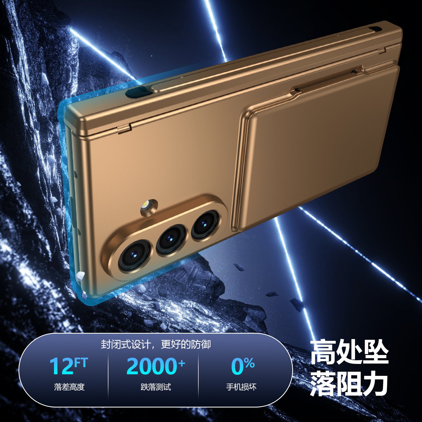 Cross-Border Applicable in Europe and America, Samsung Zfold8 Phone Case with Card Holder, Pen Slot, Folding Stand, Fold7/6/5 Protective Cover