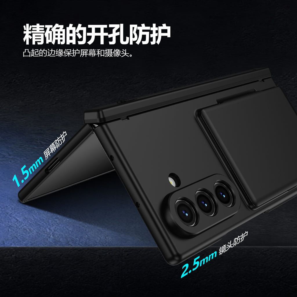 Cross-Border Applicable in Europe and America, Samsung Zfold8 Phone Case with Card Holder, Pen Slot, Folding Stand, Fold7/6/5 Protective Cover