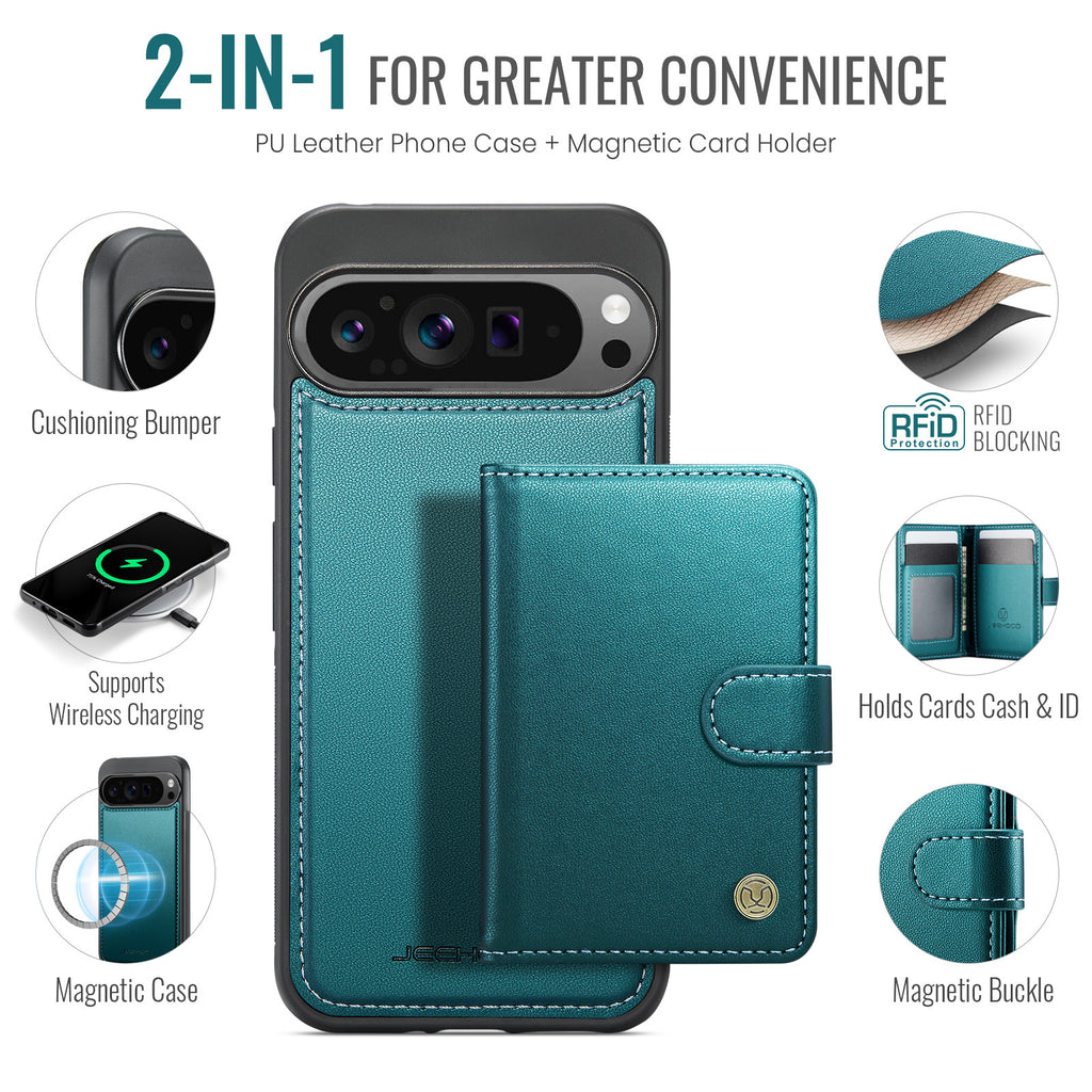Suitable for Google 11Proxl Magnetic Two-In-One Wireless Charging Phone Case Pixel 10 Card Holder Protective Cover