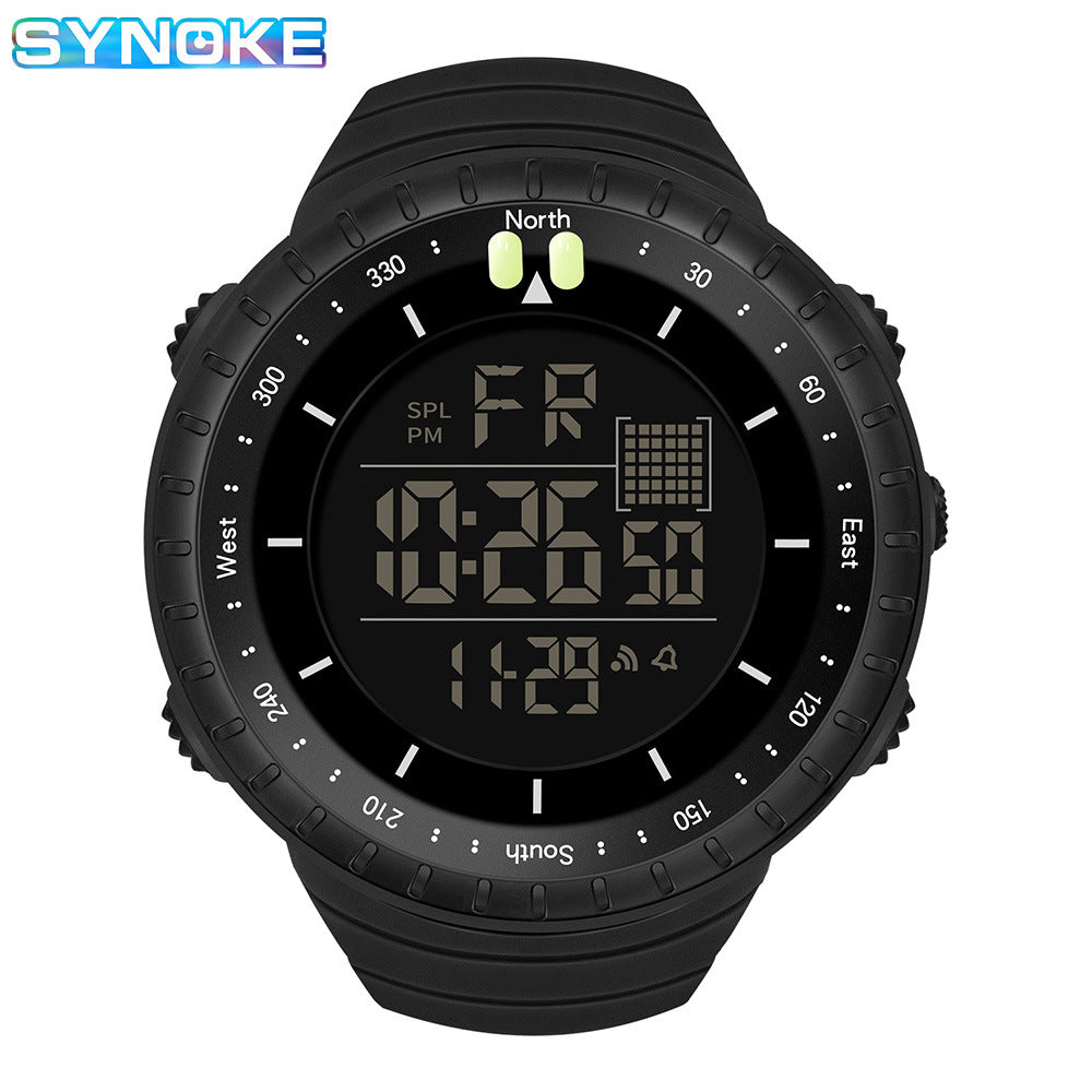 Factory Product Synoke Sports Electronic Watch Outdoor Mountaineering Multi-Functional Luminous Waterproof Large Dial Fashionable Commuter Watch