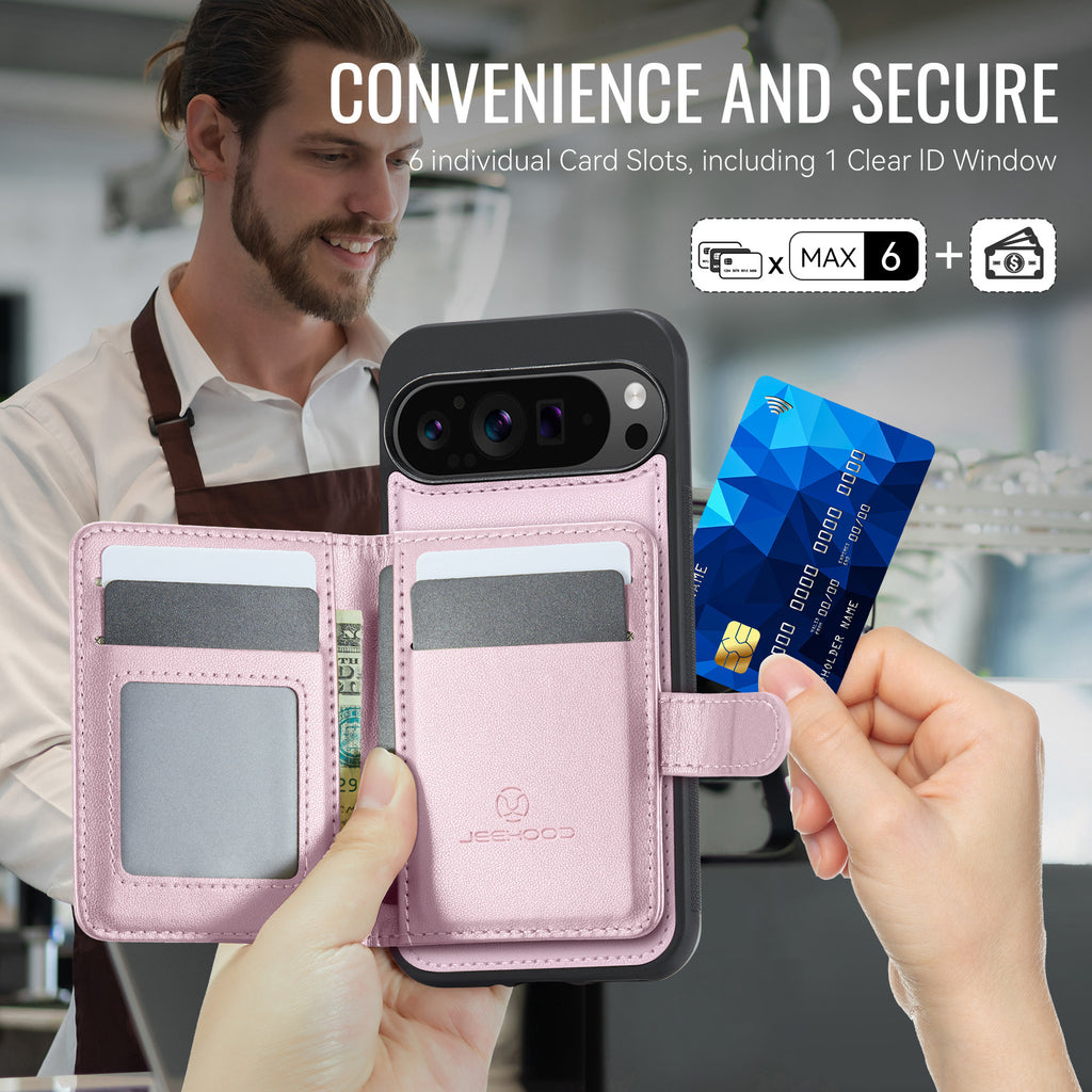 Suitable for Google 11Proxl Magnetic Two-In-One Wireless Charging Phone Case Pixel 10 Card Holder Protective Cover