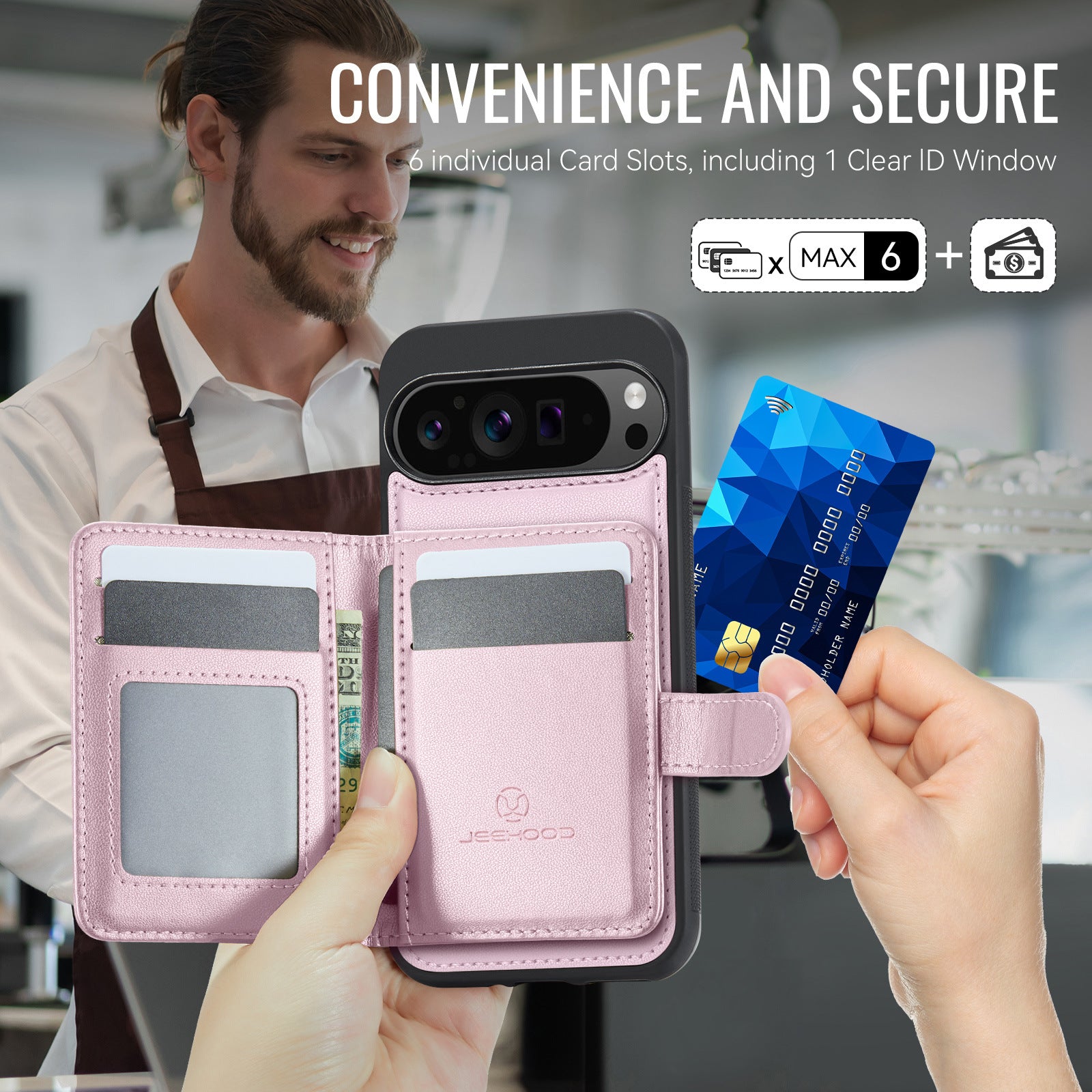 Suitable for Google 11Proxl Magnetic Two-In-One Wireless Charging Phone Case Pixel 10 Card Holder Protective Cover
