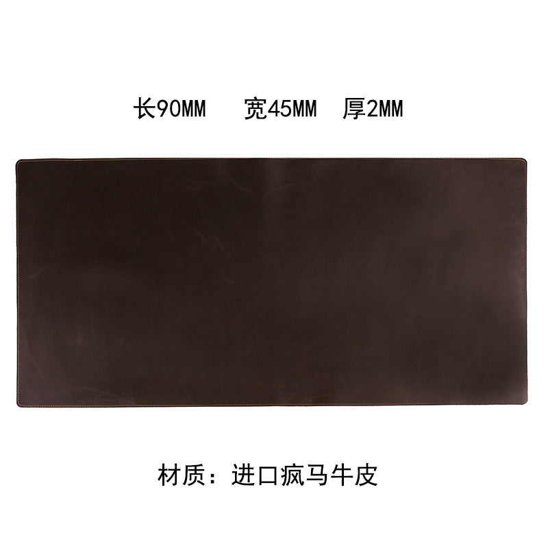 Thickened Crazy Horse leather computer table mat desk leather mouse pad cowhide laptop comfortable non-slip leather pad