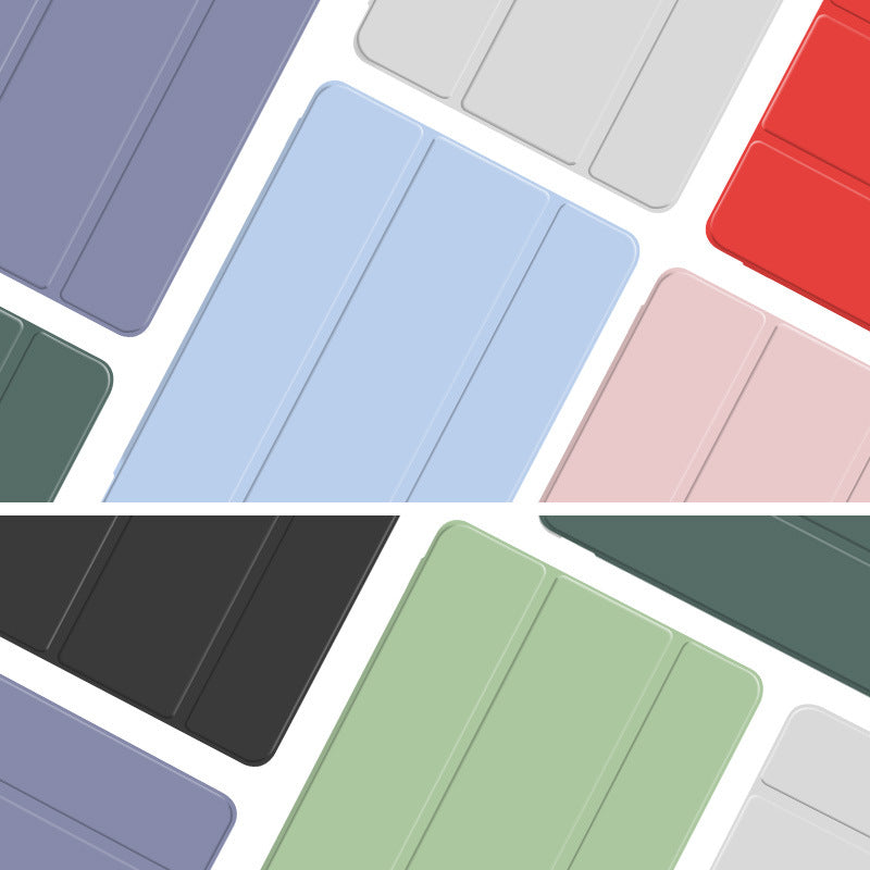 Suitable for ipad protective case 2024pro11 mini4 leather case pro10.5 silicone soft case tri-fold flat case