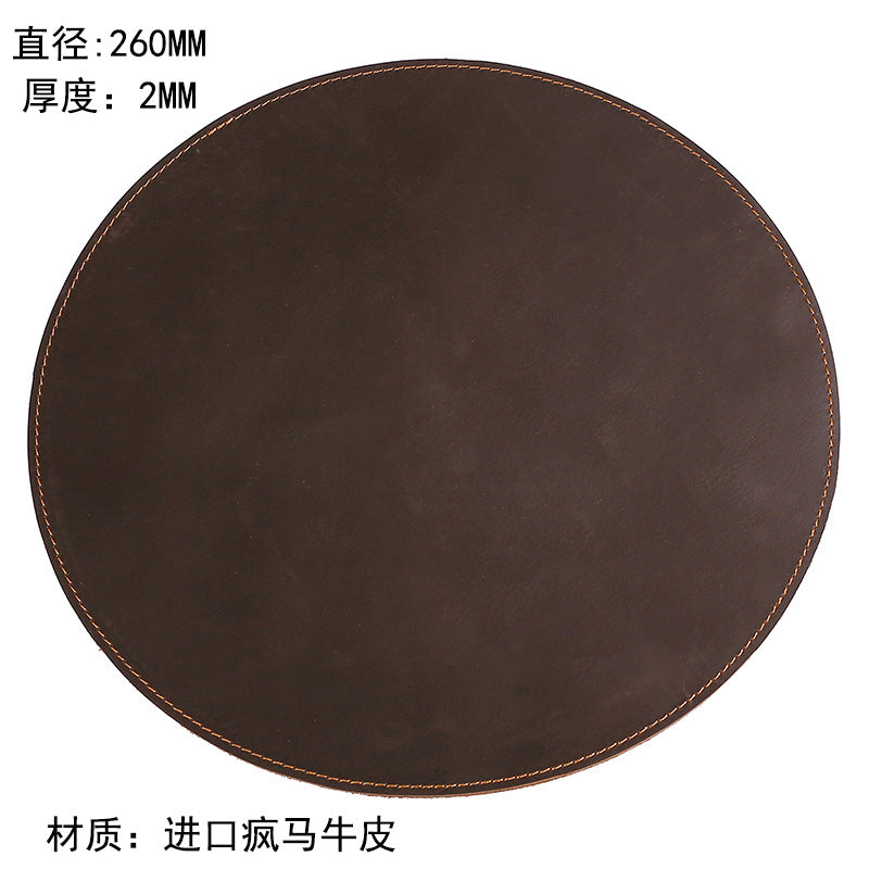 Thickened Crazy Horse leather computer table mat desk leather mouse pad cowhide laptop comfortable non-slip leather pad
