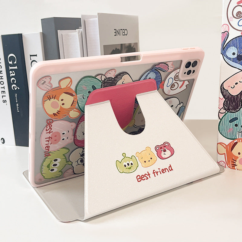 Suitable for ipadair7 flat protective cover pro11 inch cartoon painted 9 generation mini76 acrylic 10/11 generation