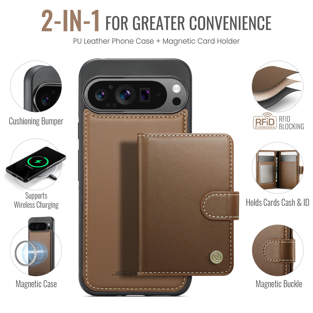 Suitable for Google 11Proxl Magnetic Two-In-One Wireless Charging Phone Case Pixel 10 Card Holder Protective Cover