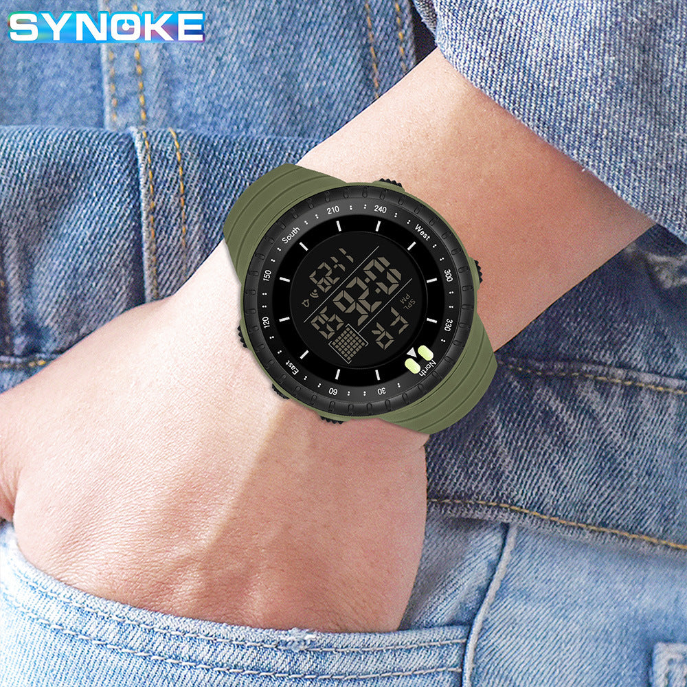Factory Product Synoke Sports Electronic Watch Outdoor Mountaineering Multi-Functional Luminous Waterproof Large Dial Fashionable Commuter Watch