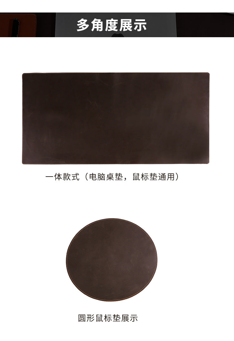 Thickened Crazy Horse leather computer table mat desk leather mouse pad cowhide laptop comfortable non-slip leather pad