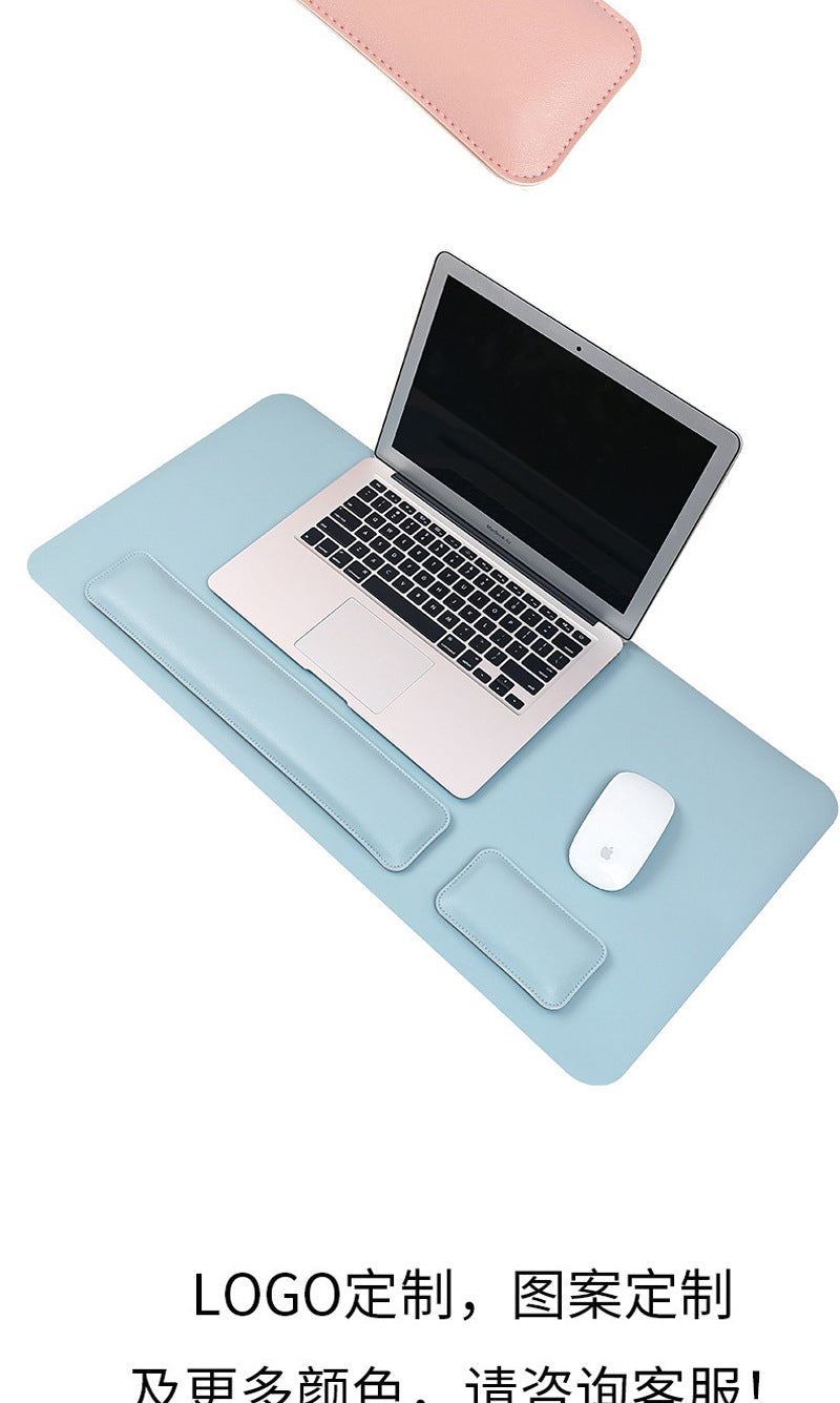 Source factory simple leather mouse pad oversized wrist keyboard hand rest solid color computer office wrist pad wholesale