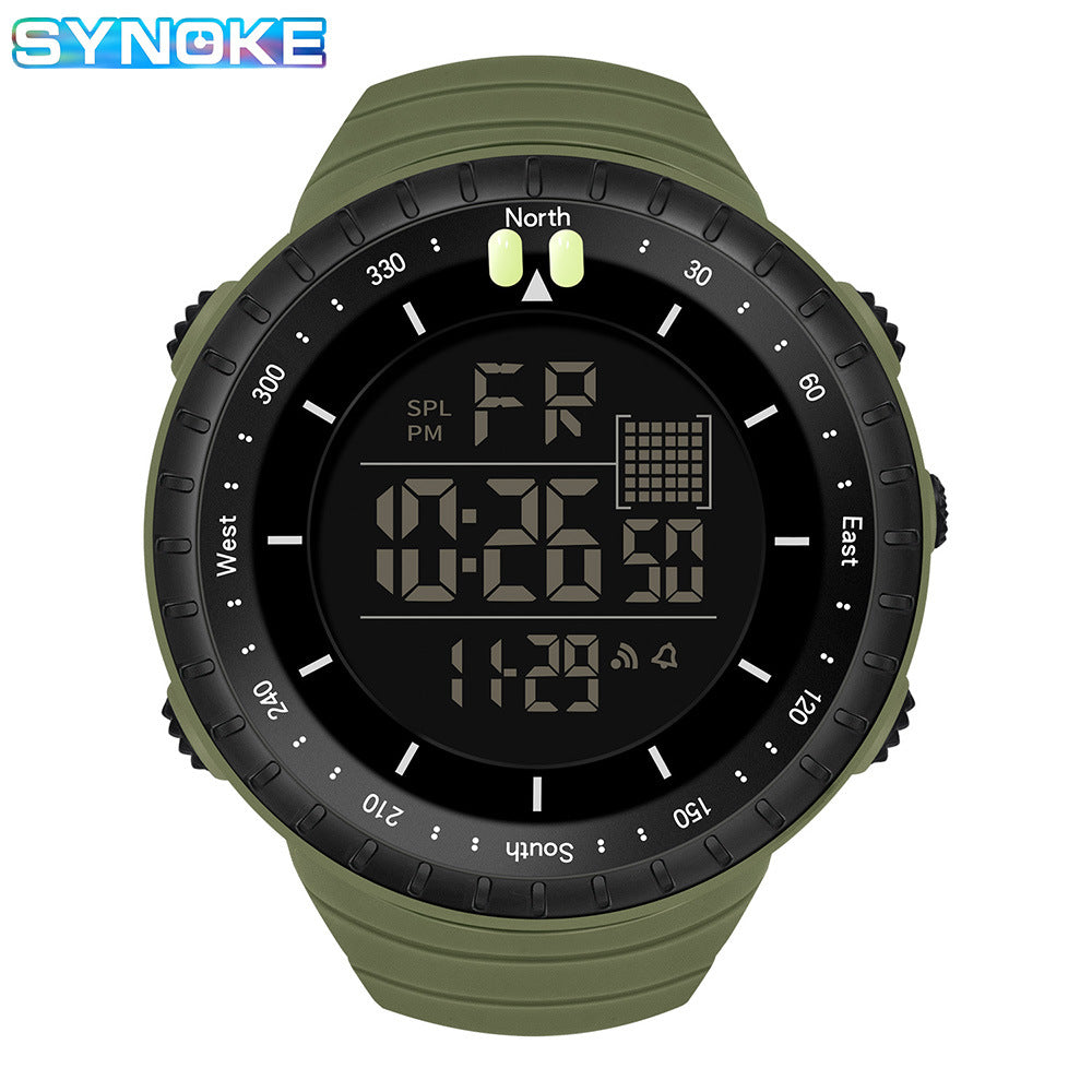 Factory Product Synoke Sports Electronic Watch Outdoor Mountaineering Multi-Functional Luminous Waterproof Large Dial Fashionable Commuter Watch