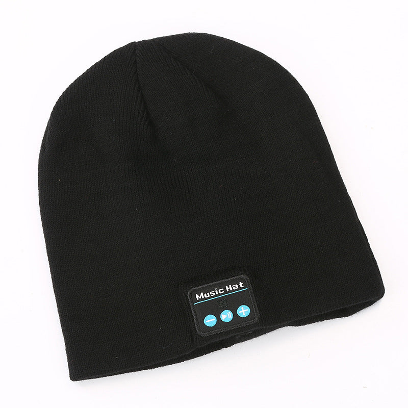 Amazon New Knitted Pullover Cap Winter Warm Charging Removeable Wireless Bluetooth Call Headset Music Hat