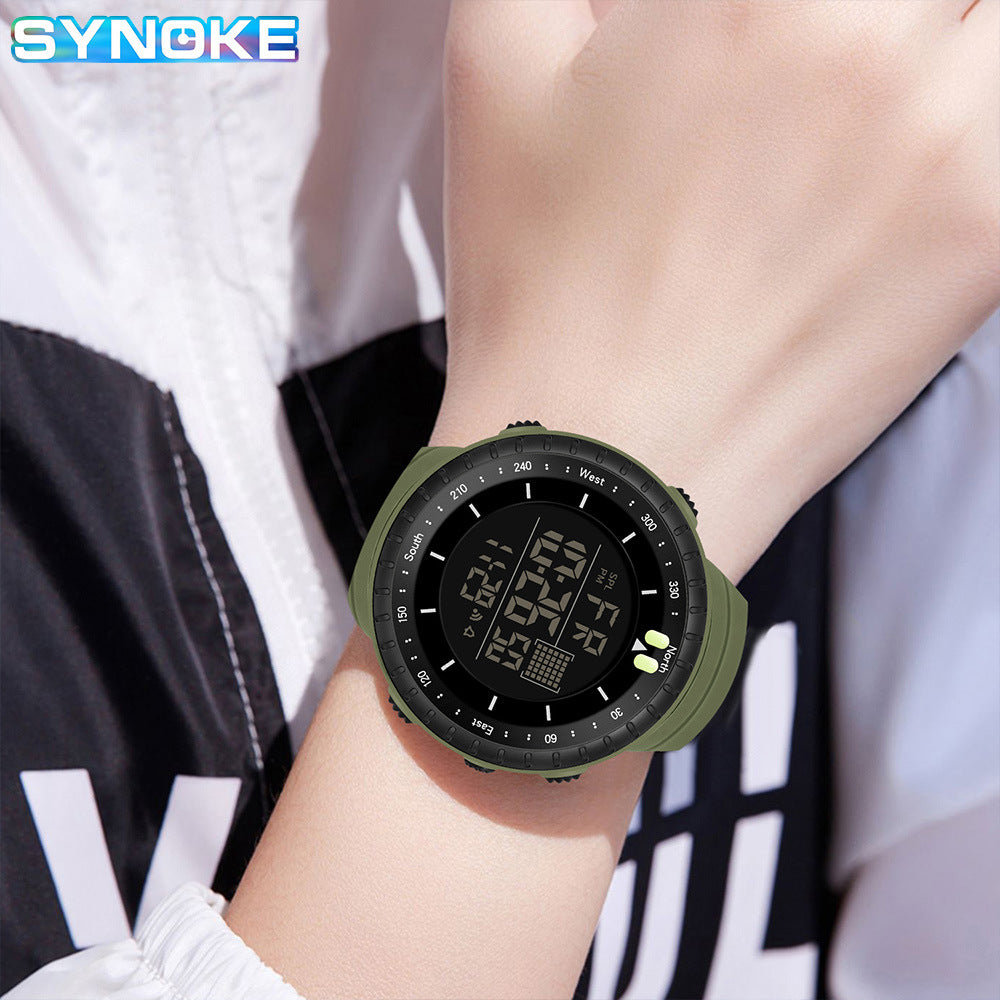 Factory Product Synoke Sports Electronic Watch Outdoor Mountaineering Multi-Functional Luminous Waterproof Large Dial Fashionable Commuter Watch