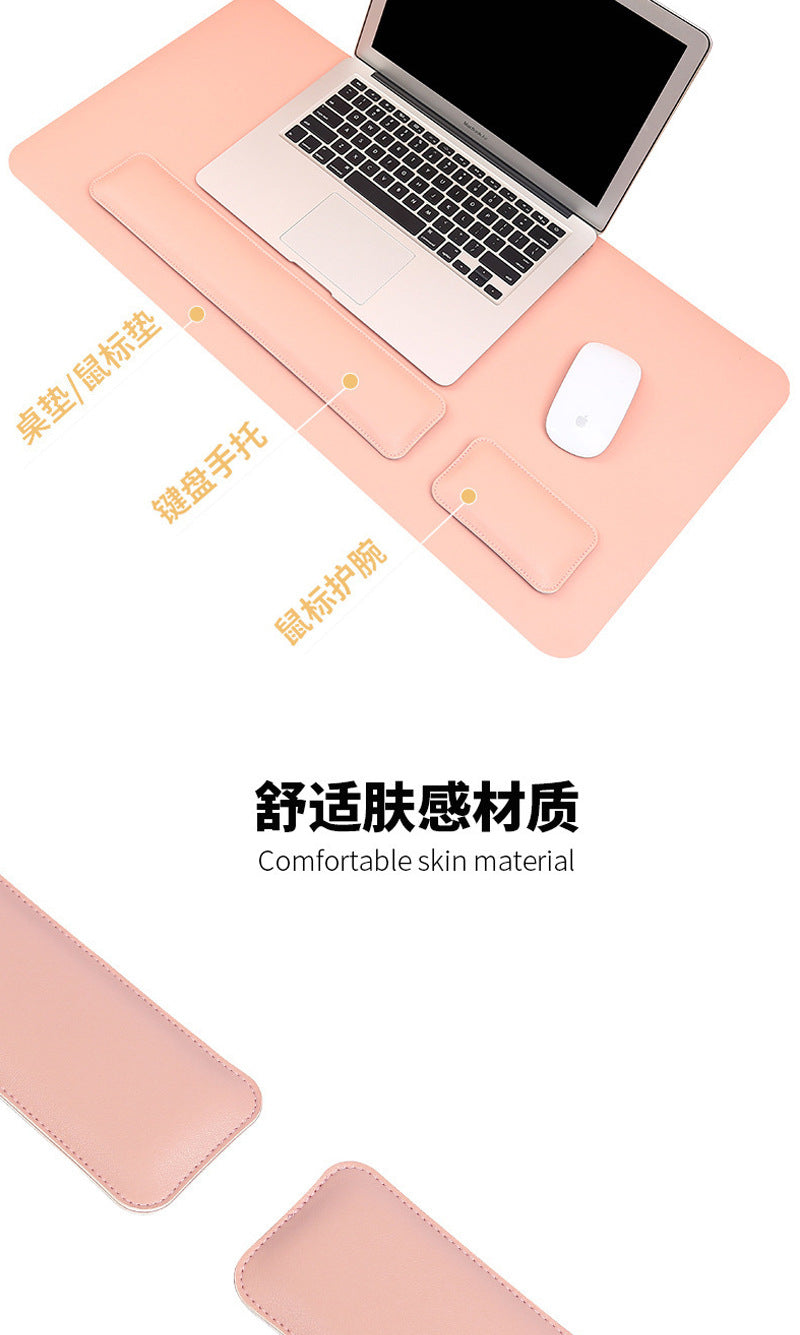 Source factory simple leather mouse pad oversized wrist keyboard hand rest solid color computer office wrist pad wholesale