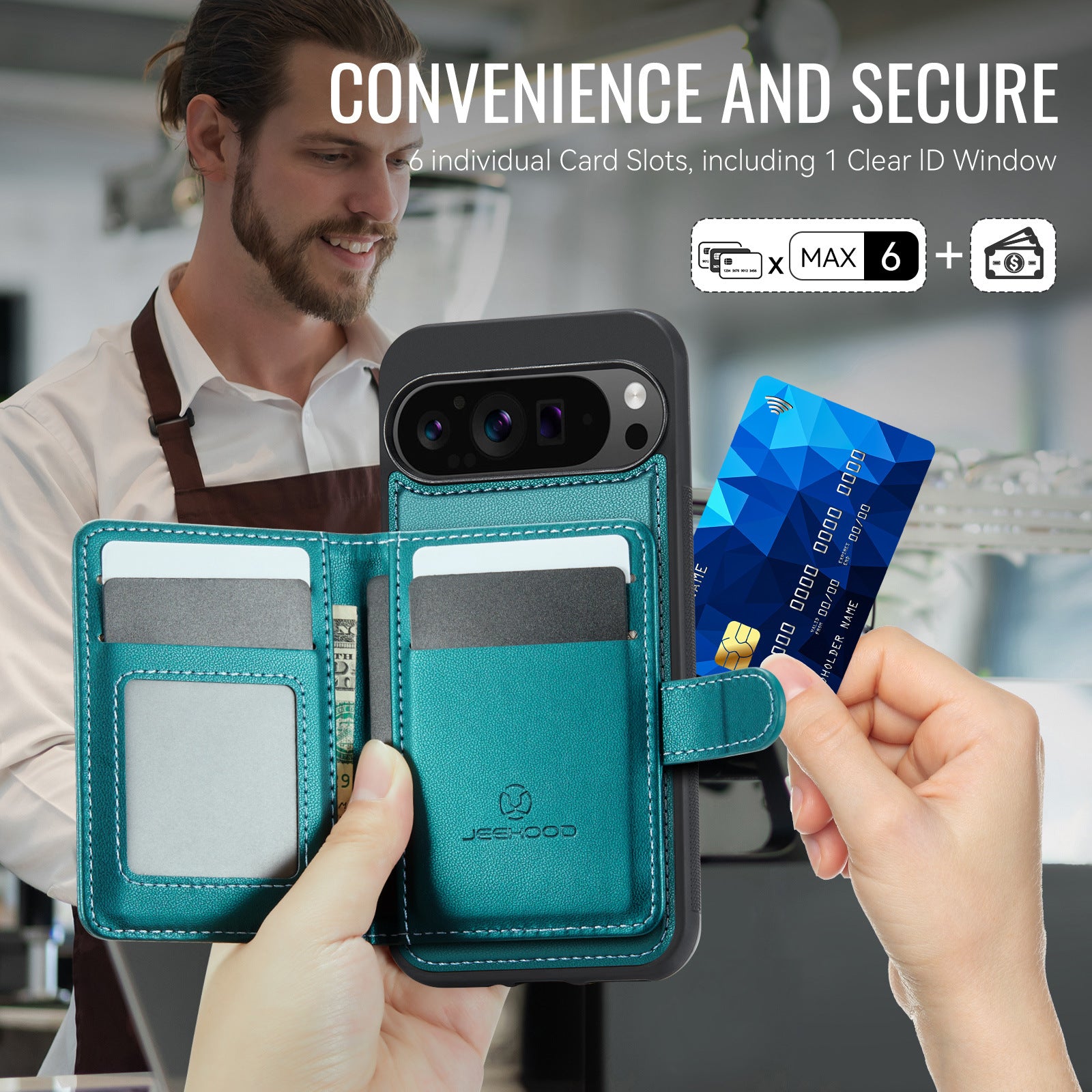 Suitable for Google 11Proxl Magnetic Two-In-One Wireless Charging Phone Case Pixel 10 Card Holder Protective Cover