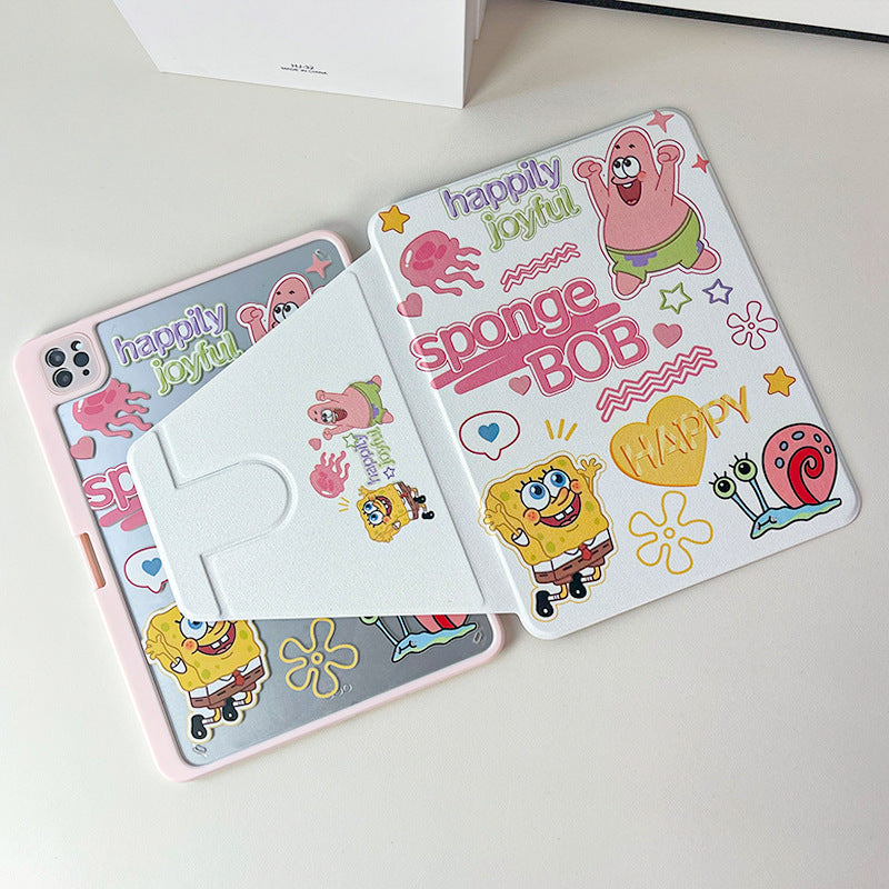 Suitable for ipadair7 flat protective cover pro11 inch cartoon painted 9 generation mini76 acrylic 10/11 generation