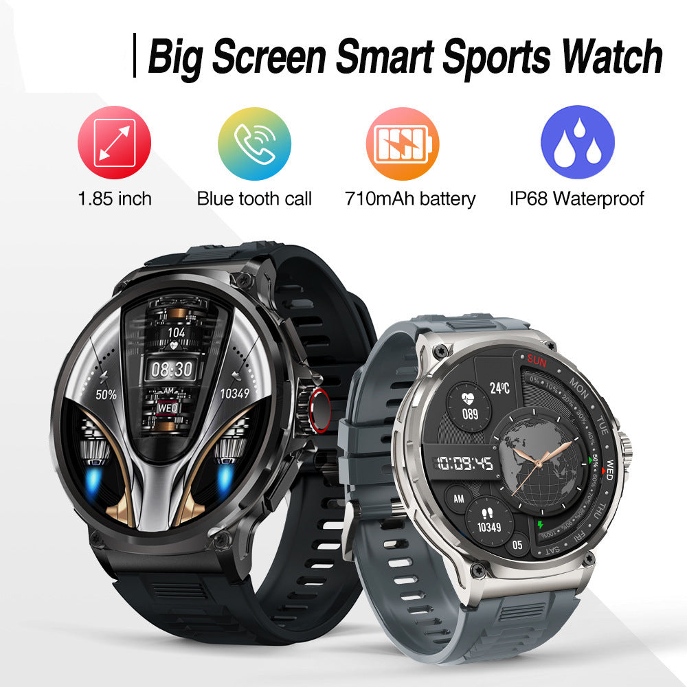 V69 Smart Watch 1.85inch Large Screen Bluetooth Call Large Screen Heart Rate Blood Oxygen Multi-Sport Outdoor Pedometer Bracelet