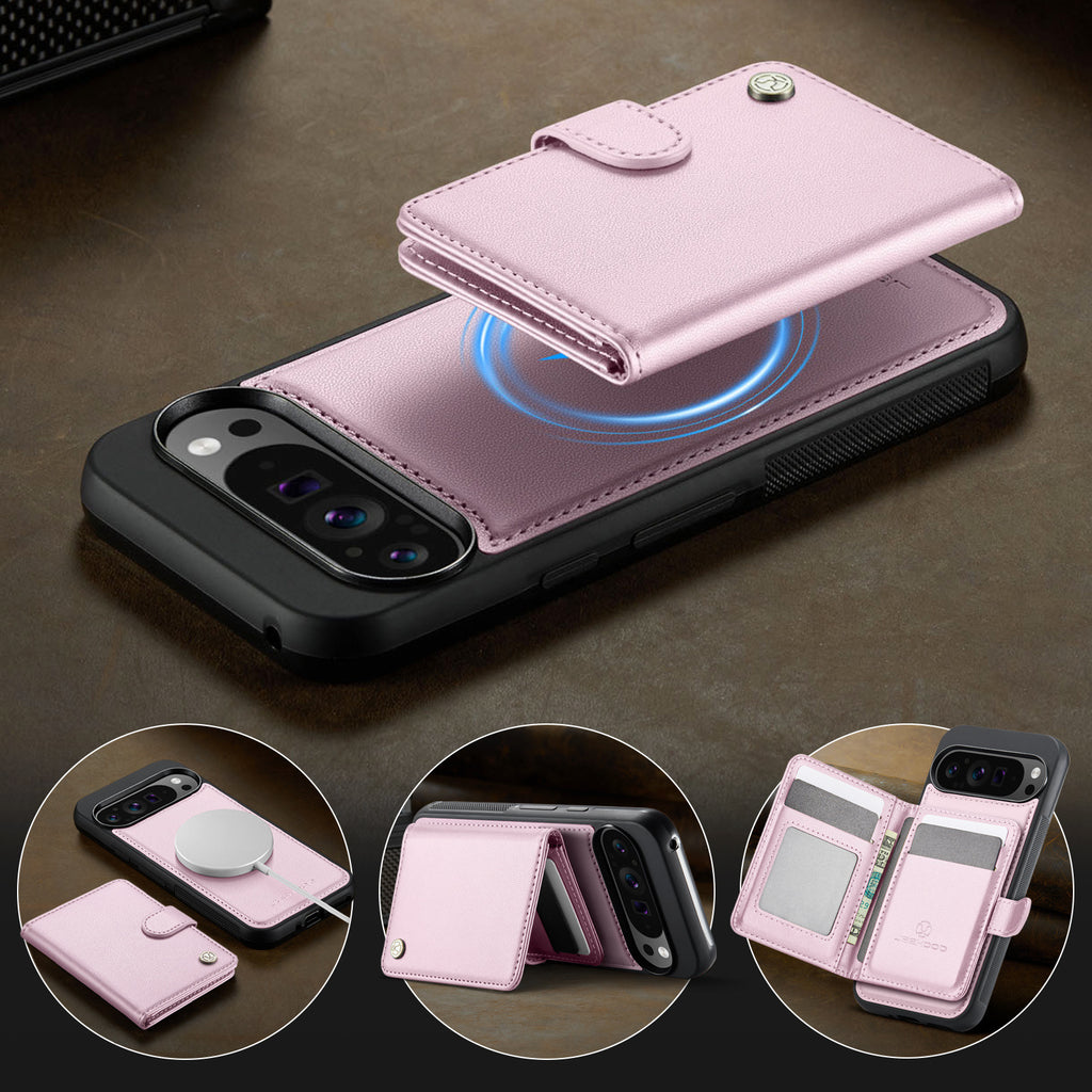 Suitable for Google 11Proxl Magnetic Two-In-One Wireless Charging Phone Case Pixel 10 Card Holder Protective Cover