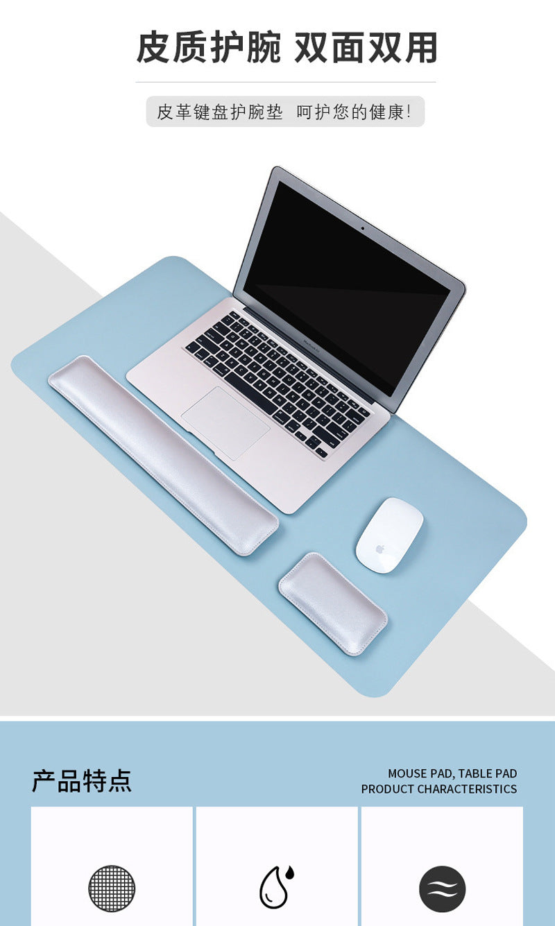 Source factory simple leather mouse pad oversized wrist keyboard hand rest solid color computer office wrist pad wholesale
