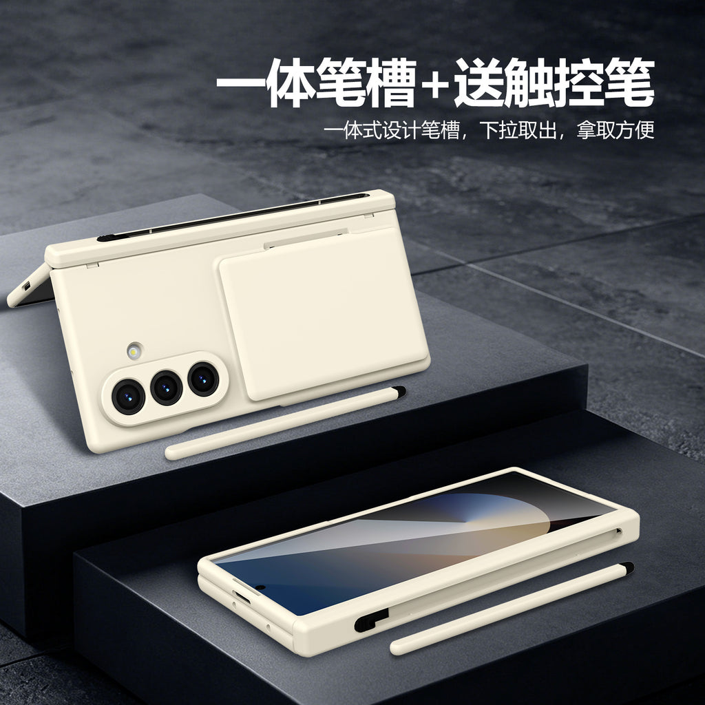 Cross-Border Applicable in Europe and America, Samsung Zfold8 Phone Case with Card Holder, Pen Slot, Folding Stand, Fold7/6/5 Protective Cover