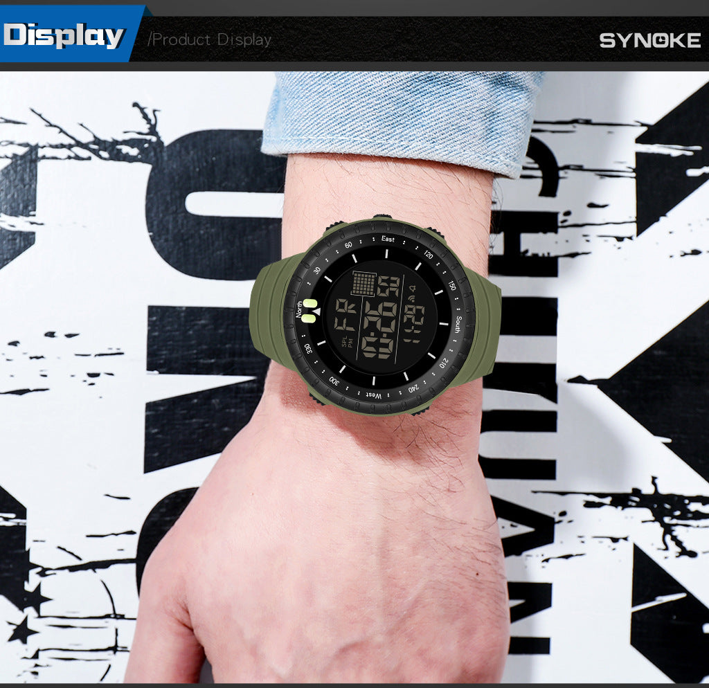 Factory Product Synoke Sports Electronic Watch Outdoor Mountaineering Multi-Functional Luminous Waterproof Large Dial Fashionable Commuter Watch