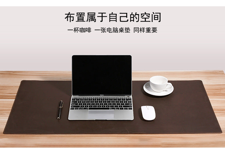 Thickened Crazy Horse leather computer table mat desk leather mouse pad cowhide laptop comfortable non-slip leather pad
