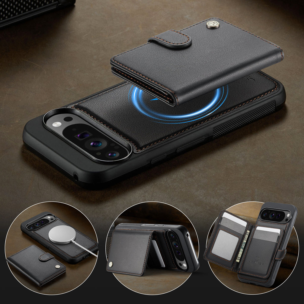 Suitable for Google 11Proxl Magnetic Two-In-One Wireless Charging Phone Case Pixel 10 Card Holder Protective Cover