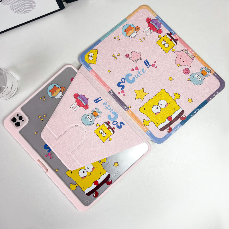Suitable for ipadair7 flat protective cover pro11 inch cartoon painted 9 generation mini76 acrylic 10/11 generation