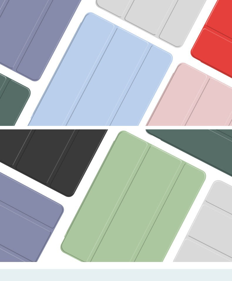 Suitable for ipad protective case 2024pro11 mini4 leather case pro10.5 silicone soft case tri-fold flat case