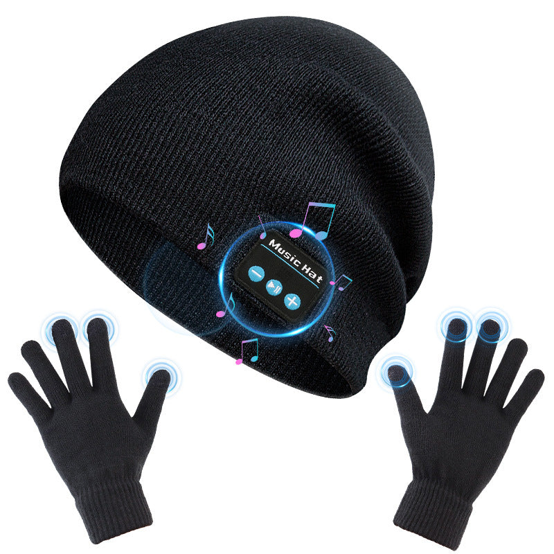 Amazon New Knitted Pullover Cap Winter Warm Charging Removeable Wireless Bluetooth Call Headset Music Hat