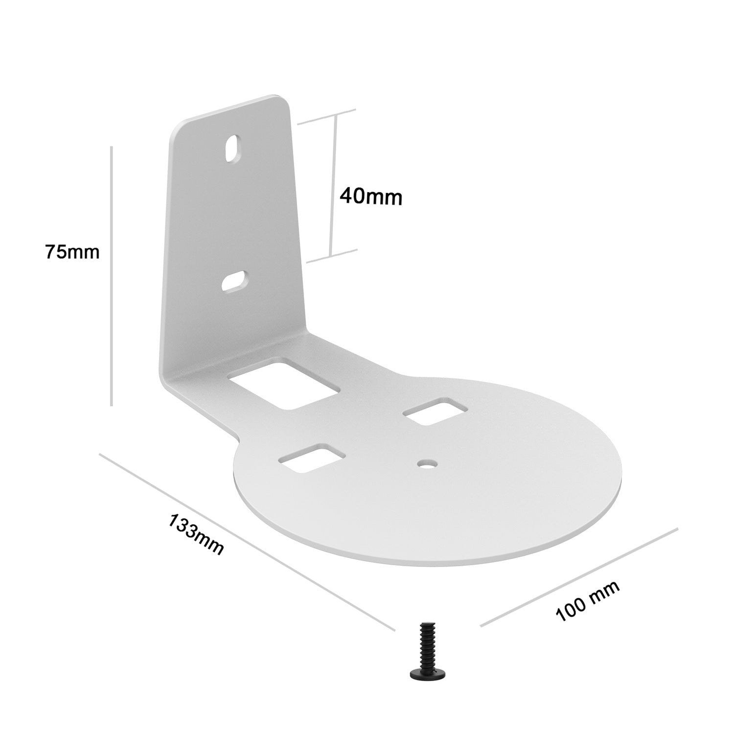 Sonos Era100 Metal Wall Mounting Wall Bracket Screw Fixation Space Saving Speaker Accessories (2 Pack