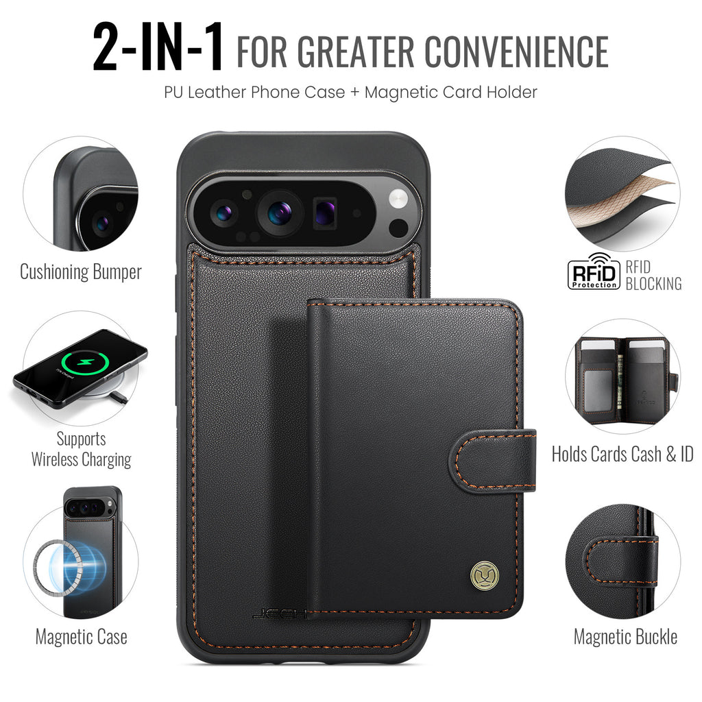 Suitable for Google 11Proxl Magnetic Two-In-One Wireless Charging Phone Case Pixel 10 Card Holder Protective Cover