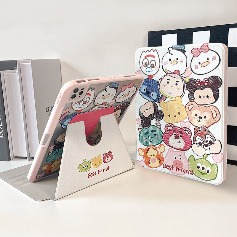 Suitable for ipadair7 flat protective cover pro11 inch cartoon painted 9 generation mini76 acrylic 10/11 generation