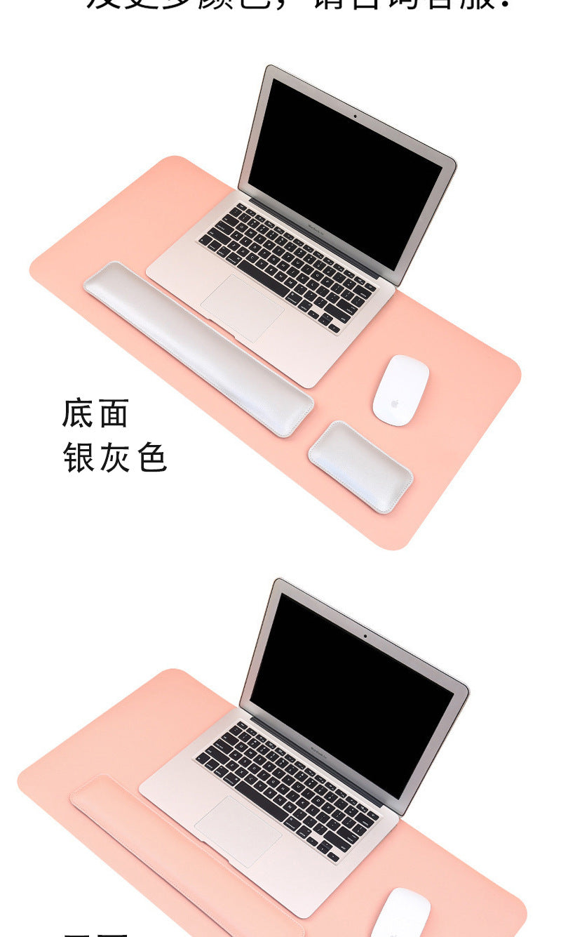 Source factory simple leather mouse pad oversized wrist keyboard hand rest solid color computer office wrist pad wholesale