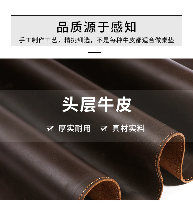 Thickened Crazy Horse leather computer table mat desk leather mouse pad cowhide laptop comfortable non-slip leather pad