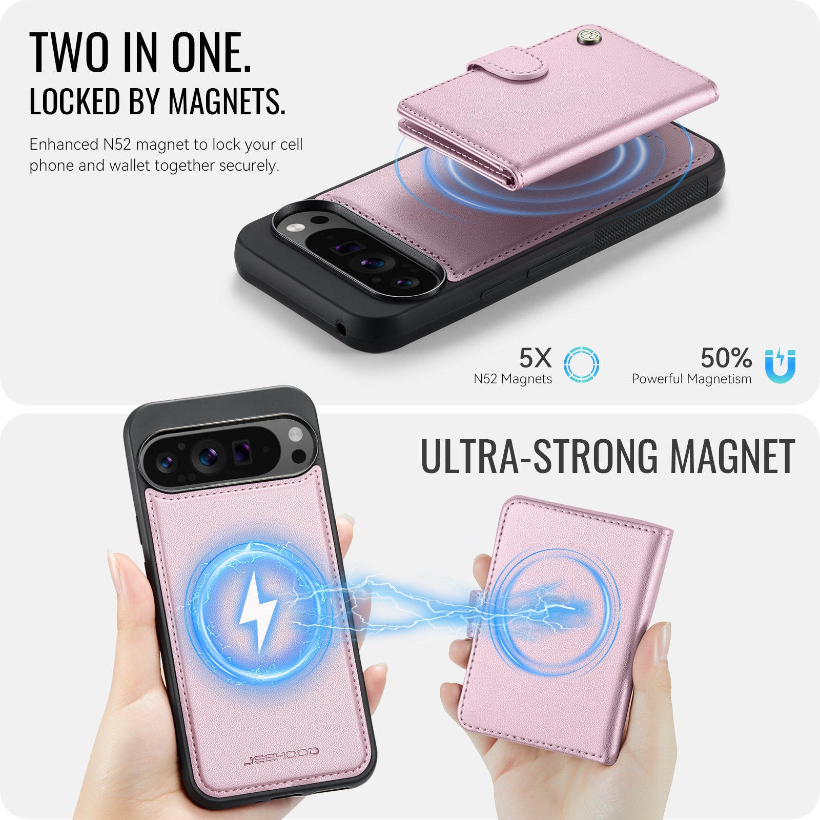 Suitable for Google 11Proxl Magnetic Two-In-One Wireless Charging Phone Case Pixel 10 Card Holder Protective Cover