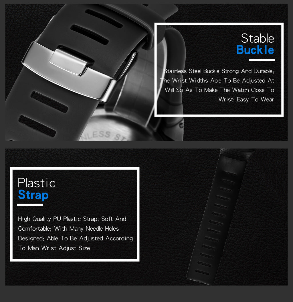 Factory Product Synoke Sports Electronic Watch Outdoor Mountaineering Multi-Functional Luminous Waterproof Large Dial Fashionable Commuter Watch